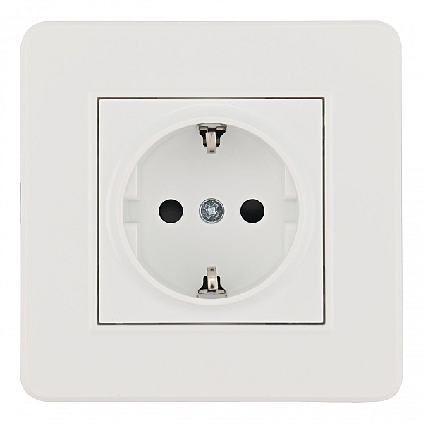 Комплект розетки с/з и шторками и рамкой Arte Milano SET16-1-40-1 white