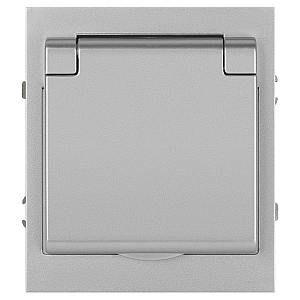 Розетка Эра Arktik 16-2103-03 с заземлением 2P+E Schuko со шторками с крышкой 16А-250В алюминий Б0070436