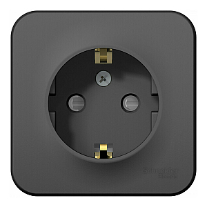 Розетка с/з со шторками, 16А, 250В Systeme Electric Blanca наруж Антрацит BLNRA011106