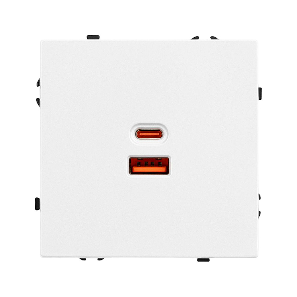 USB Розетка тип A+C софт-тач белый кварц Arlight SCT-MUAC-SFPL-FC-WH (65W, QC3) 054316(1)