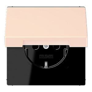 Розетка 2K+З с крышкой Jung LC1520BFKL226