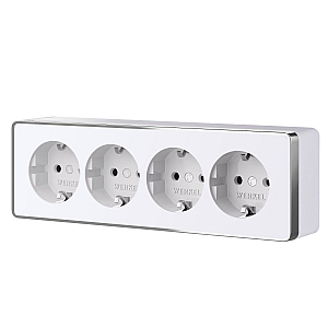 Розетка четверная с заземлением и шторками Werkel Gallant (белый) W5072210 4690389218002 a071252