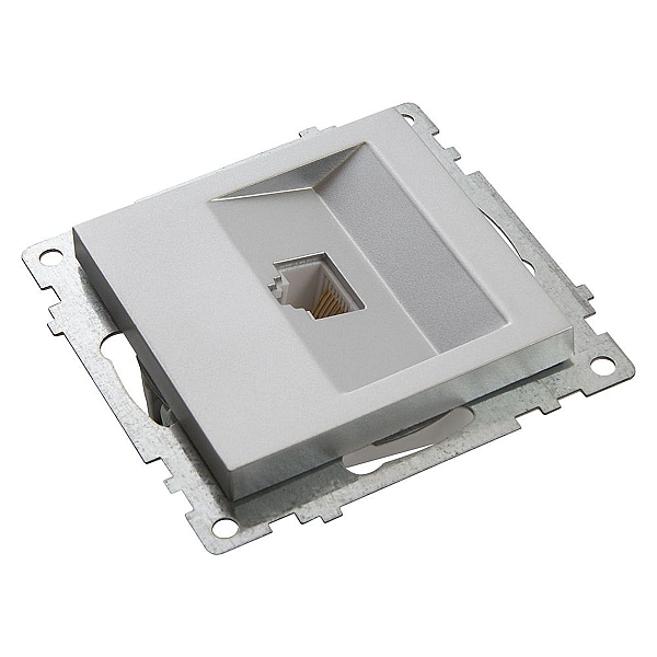 Розетка компьютерная RJ-45 Stekker Катрин серебро GLS00-7107-03 39585