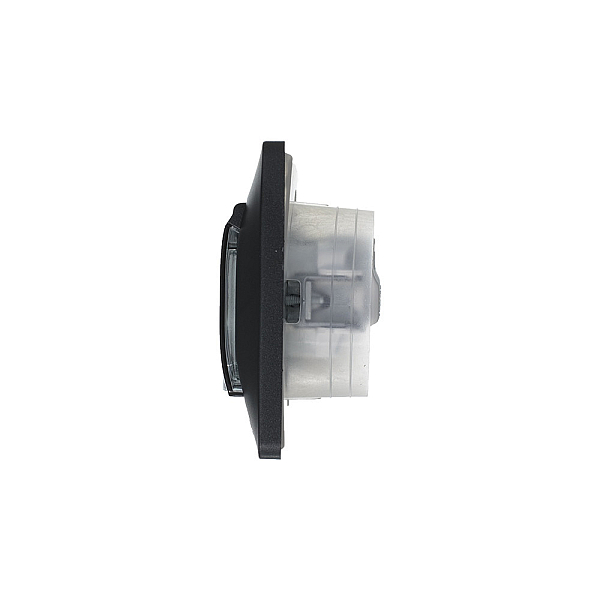 Розетка 2К+З Systeme Electric Glossa 16A 250V со шторками и крышкой антрацит GSL000748