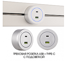 Трековая розетка Arte Milano Am-track-sockets-39 399731TS/USB-Type-C Silver