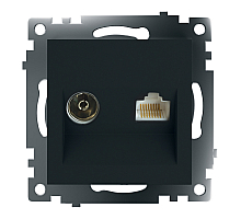 Розетка телевизионная и компьютерная RJ-45 Feron GLS00-7106-05 Катрин 49182