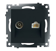 Розетка телевизионная и компьютерная RJ-45 Feron GLS00-7106-05 Катрин 49182