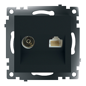 Розетка телевизионная и компьютерная RJ-45 Feron GLS00-7106-05 Катрин 49182