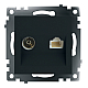 Розетка телевизионная TV + компьютерная RJ-45 Stekker Катрин GLS00-7106-05 черная 49182