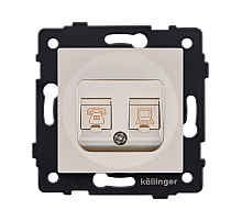 Розетка двойная RJ11 + RJ45 Cat.6, золотой Kollinger REA-011GD для Aspekt, Eleganz, Reflex
