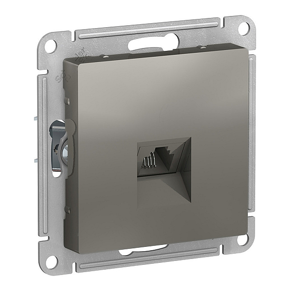 Розетка телефонная RJ11, механизм Systeme Electric AtlasDesign Сталь ATN000981