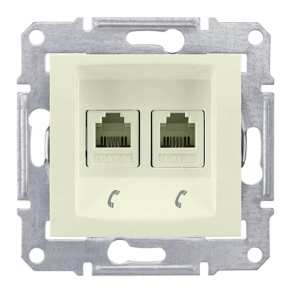 Розетка телефонная 2хRJ11 Schneider Electric Sedna SDN4201147