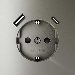 Розетка с USB, A+C Voltum S70 VLS040504 (шелк)