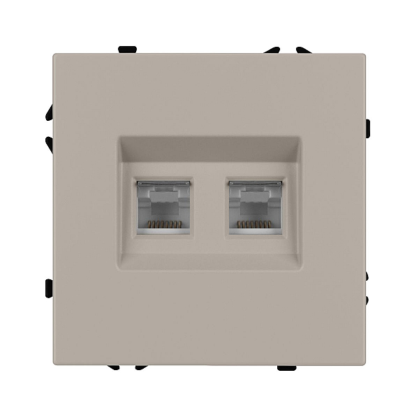 Розетка телефонная двойная софт-тач кашемир Arlight SCT-MTL2-SFPL-CA (2хRJ-11, 4C) 061889(1)