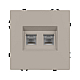 Розетка телефонная двойная софт-тач кашемир Arlight SCT-MTL2-SFPL-CA (2хRJ-11, 4C) 061889(1)