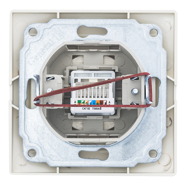 Розетка компьютерная RJ45 скрытой установки IP20,слоновая кость 'Дельта' General 477280