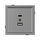 Механизм USB розетки Arlight SCT-TENDO-MUAC-PL-GR (5V, 3A, QC3) 054096