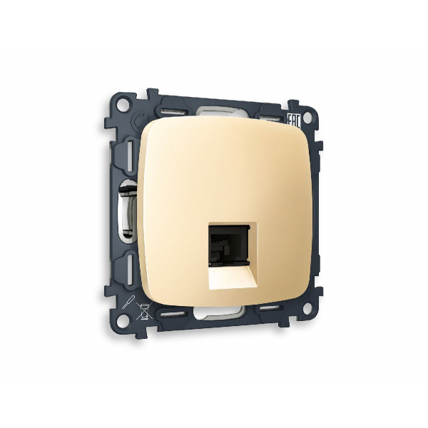 Комплект механизма телефонной розетки RJ-11(4P4C) со шторкой Ambrella Volt Omega MO612030 Комплект механизма телефонной розетки RJ-11(4P4C) со шторкой Ambrella Volt Omega MO612030