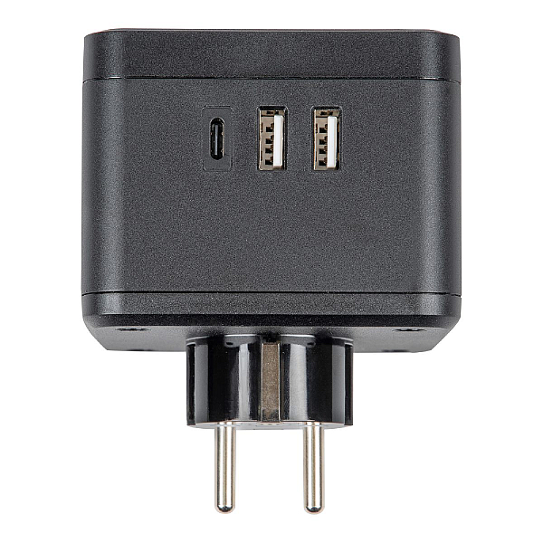 Разветвитель сетевой с выключателем Uniel S-GES2-16SBUC BLACK UL-00011246