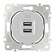 Розетка USB 2.1А+1А Arte Milano 202.46-1.silver