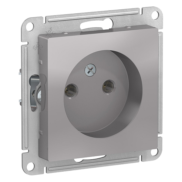 Розетка 2К Systeme Electric AtlasDesign 16A 250V алюминий ATN000341