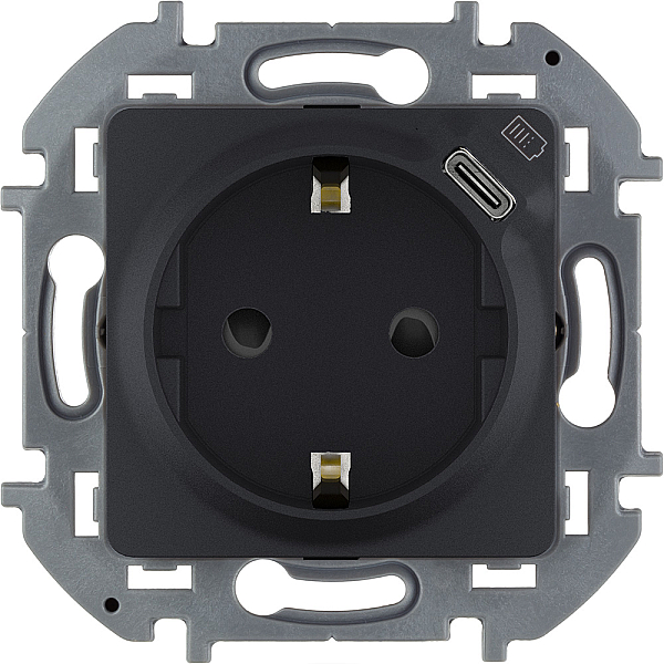 Розетка с/з с USB тип C со шторками Legrand Inspiria 673773
