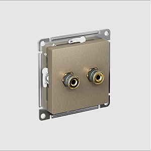 Аудиорозетка двухместная Systeme Electric AtlasDesign Шампань ATN000587