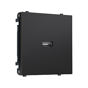Комплект механизма розетки HDMI 2.1 SIGMA Черный матовый 30V/900MS 4K-120HZ 8K-60Hz QUANT PRO Ambrella Volt MS814030 (SP8140, PR223)