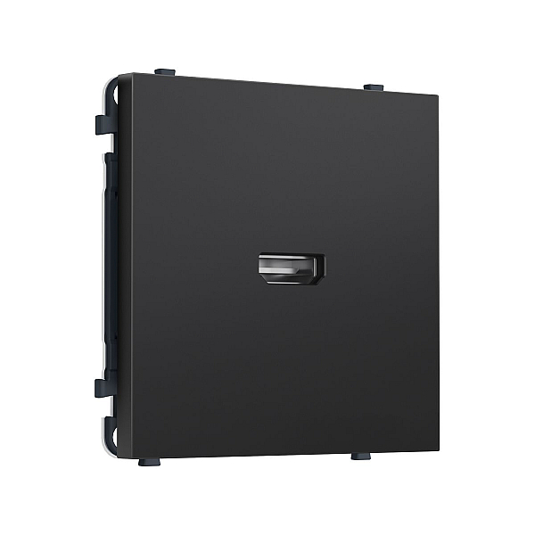 Комплект механизма розетки HDMI 2.1 SIGMA Черный матовый 30V/900MS 4K-120HZ 8K-60Hz QUANT PRO Ambrella Volt MS814030 (SP8140, PR223)