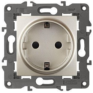 Розетка 2P+E Schuko со шторками Эра 14-2102-04 Б0034275
