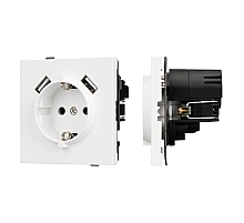 Механизм розетки с USB зарядкой Arlight SCT-TENDO-MUAA-SFPL-WH (230V, 16A) 054606