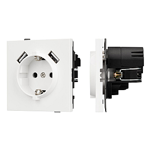 Механизм розетки с USB зарядкой Arlight SCT-TENDO-MUAA-SFPL-WH (230V, 16A) 054606