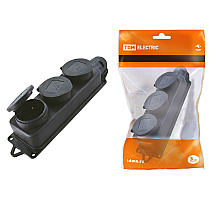 Розетка трехместная с заглушками TDM Electric SQ0612-0008