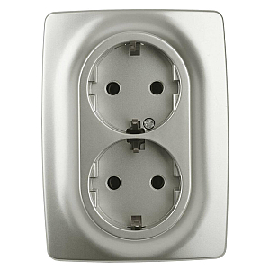 Розетка 2x2P+E Schuko со шторками Эра 12-2108-15 Б0036451