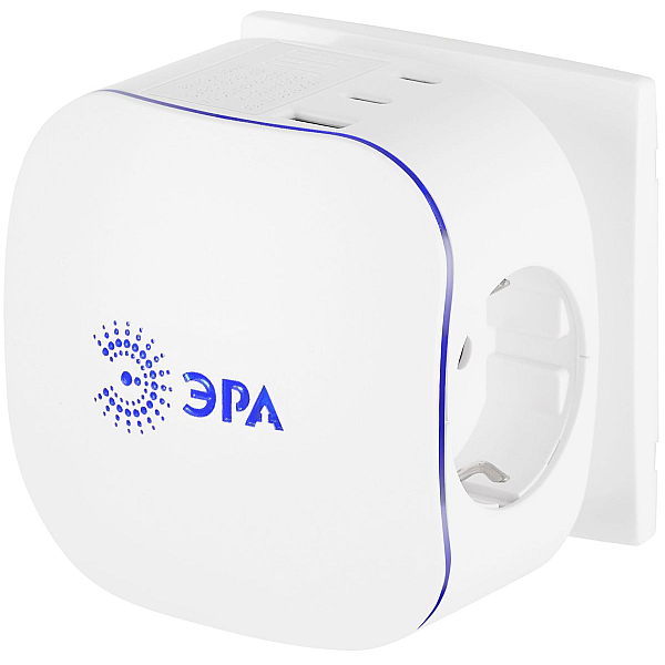 Разветвитель электрический ЭРА SP-3e-3USBAC-W на 3 розетки + 3 USB A+C с заземлением со шторками 16А белый Б0069081