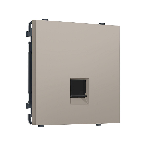 Комплект механизма компьютерной розетки SIGMA Серо-бежевый матовый RJ-45 Ambrella Volt MS372010 (SP3720, PR188)