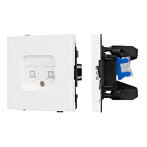 Механизм компьютерной розетки двойной SCT-TENDO-MPC2-SFPL-WH (RJ-45, CAT6) 054598