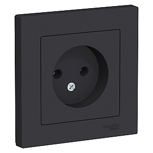 Розетка б/з, 16А Systeme Electric AtlasDesign Карбон ATN001040