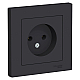 Розетка 2К Systeme Electric AtlasDesign 16A 250V карбон ATN001040