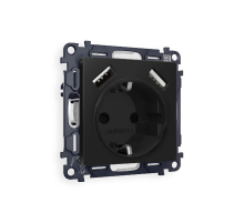 Комплект механизма розетки 2USB A+A 18W (быстрая зарядка) с/з Ambrella Volt Alfa MA809010