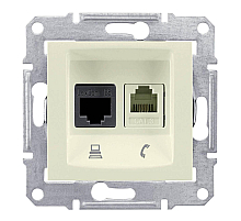 Розетка телефонная RJ-11 и Ethernet RJ-45 Schneider Electric Sedna UTP SDN5100147