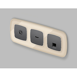 Комплект механизма компьютерной розетки Ambrella Volt RJ-45 (8P8C) CAT6A экранированной с автоматической защитной шторкой OMEGA MO662005 Антрацит серый QUANT (OP6620, VM185)
