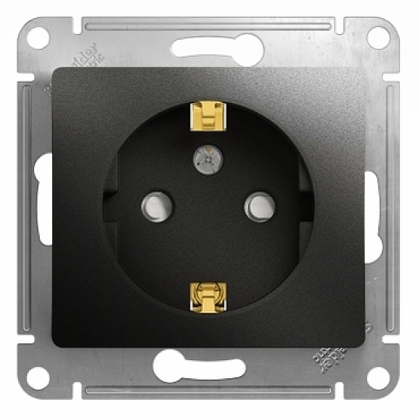 Розетка 2К+З Systeme Electric Glossa 16A 250V со шторками антрацит GSL000745