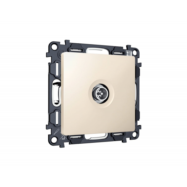 Комплект механизма TV розетки оконечной экранированной 5-1000MHz 3dB Alfa Бежевый матовый Quant Ambrella Volt MA333005 (AP3330, VM199)