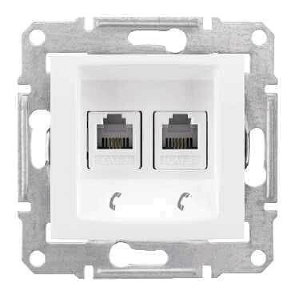 Розетка телефонная 2хRJ11 Schneider Electric Sedna SDN4201121