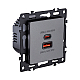 Розетка USB A+C 65W, серый Kollinger Asthetik AS-024GY