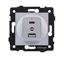 Розетка USB A+C 20W, серый Kollinger REA-037GY для Aspekt, Eleganz, Reflex