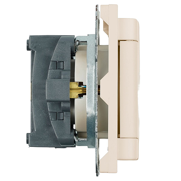 Розетка 1-местная с крышкой с защ. штор, Stekker, с/з, IP42, 250В, 16А Эмили, RST16-5112-08, кашемир, soft touch 49907