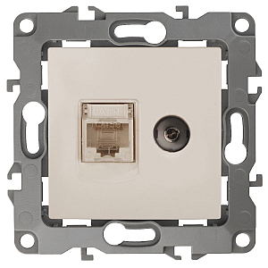 Розетка комбинированная RJ45+TV Эра 12-3110-02 Б0027442