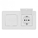 Розетка двойная (двухпостовая) с/з и шторками Arte Milano SET16-2-41-1x2 white